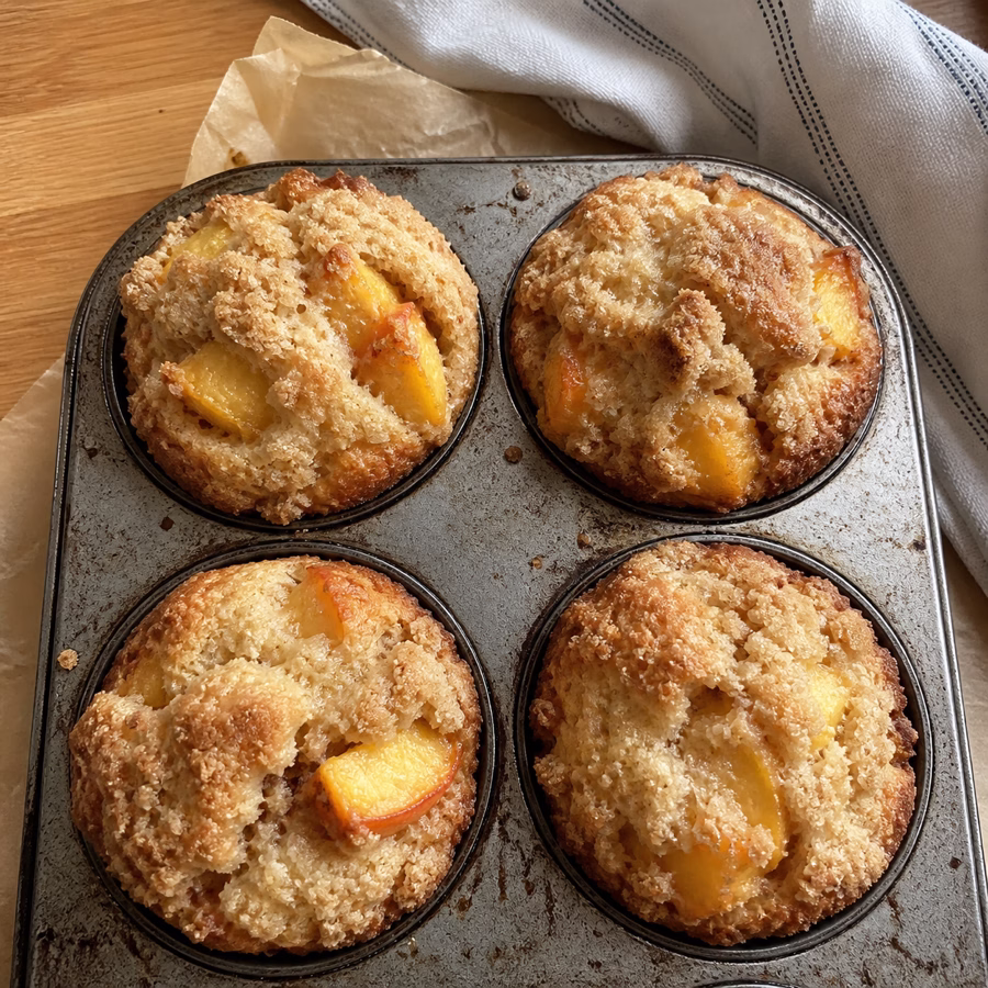 Peach Cobbler Muffins